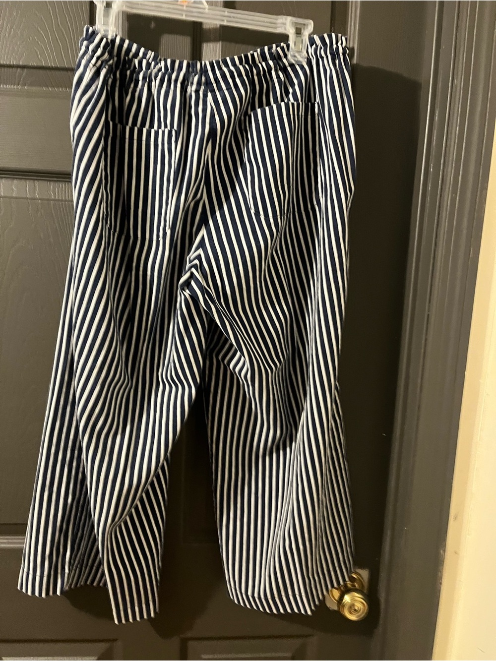 Ralph Lauren Navy & White Striped Wide-Leg Pants - Picture 2 of 2